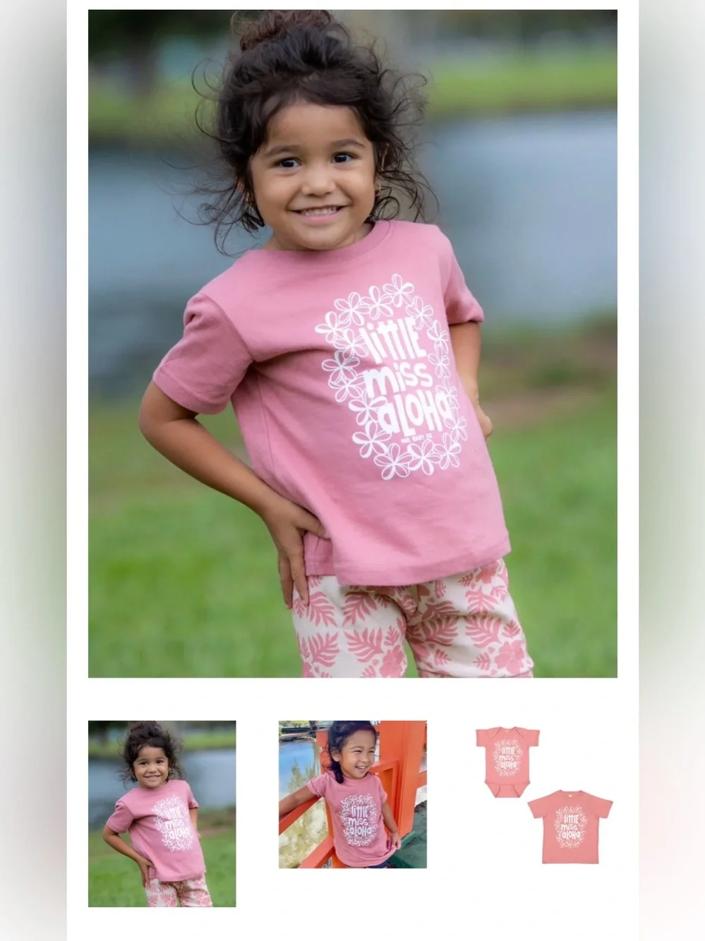 Little Miss Aloha Pink Girls' Graphic Tee